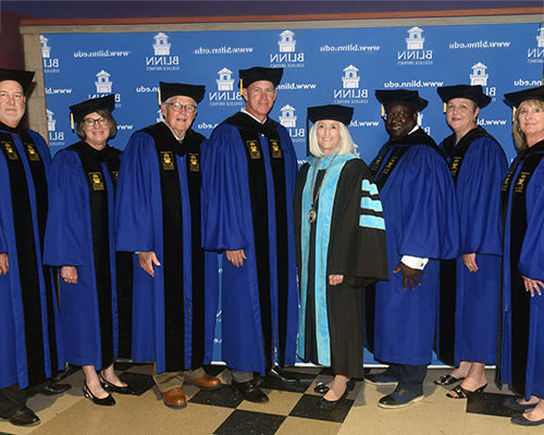 Dr. Hensley and the Board of Trustees at Graduation